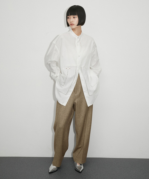 ADAM ET ROPE'(アダムエロペ)の「【公式サイト限定】【セットアップ対応】〈ADMERP〉ヘリンボンスラックス(スラックス・レディース・ブラウン・M/L)」の4枚目の写真