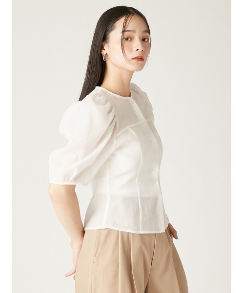 ★新品・タグ付【FRAY I.D】シアータックパフブラウス セール】シアータックパフブラウス（シャツ/ブラウス）｜FRAY