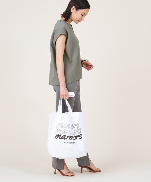 marmors(マルモア)の「【marmors】logo cotton bag(トートバッグ・レディース・ホワイト・FREE)」の4枚目の写真