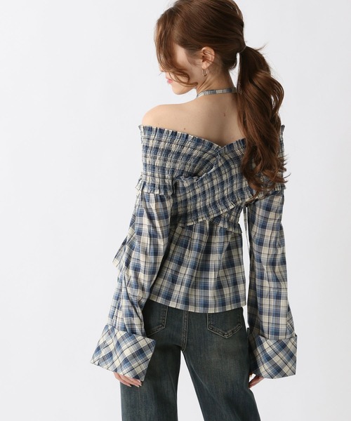 FOREVER 21（フォーエバー トゥエンティーワン）の「【2025SS】チョーカー付きオフショルブラウス（シャツ/ブラウス・レディース・ブラック/ブルー/ベージュ・FREE）」の8枚目の写真