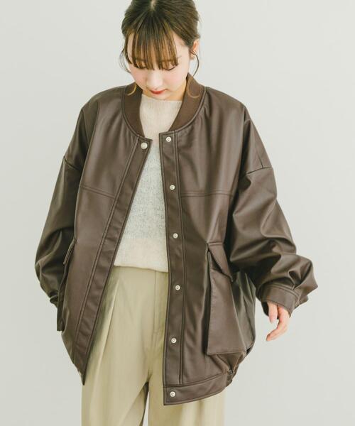 ITEMS URBANRESEARCH(アイテムズ アーバンリサーチ)の「ビッグシルエットブルゾン(ブルゾン・レディース・ブラック/ブラウン・FREE)」の11枚目の写真