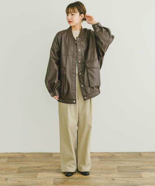 ITEMS URBANRESEARCH(アイテムズ アーバンリサーチ)の「ビッグシルエットブルゾン(ブルゾン・レディース・ブラック/ブラウン・FREE)」の13枚目の写真