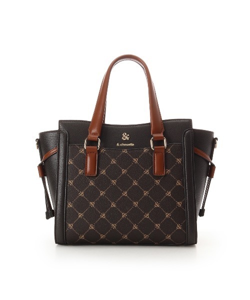 & chouette(アンドシュエット)の「モノグラム バイカラーハンドバッグ(ハンドバッグ・レディース・オフホワイト/ダークブラウン・FREE)」の1枚目の写真