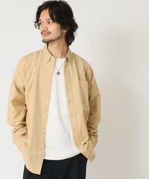 ARCADE | 通気性、吸水性の良い インド綿100％綿スラブシャツ 長袖ボタンダウンシャツ(シャツ/ブラウス)