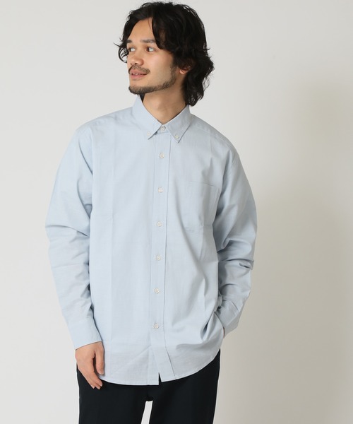 ARCADE（アーケード）の「通気性、吸水性の良い インド綿100％綿スラブシャツ 長袖ボタンダウンシャツ（シャツ/ブラウス・メンズ・オレンジ/ブルー/ネイビー/ベージュ/ホワイト・LL/M/L）」の4枚目の写真