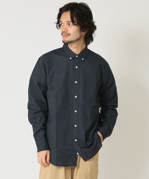 ARCADE（アーケード）の「通気性、吸水性の良い インド綿100％綿スラブシャツ 長袖ボタンダウンシャツ（シャツ/ブラウス・メンズ・オレンジ/ブルー/ネイビー/ベージュ/ホワイト・LL/M/L）」の7枚目の写真