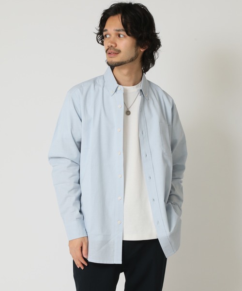 ARCADE（アーケード）の「通気性、吸水性の良い インド綿100％綿スラブシャツ 長袖ボタンダウンシャツ（シャツ/ブラウス・メンズ・オレンジ/ブルー/ネイビー/ベージュ/ホワイト・LL/M/L）」の9枚目の写真