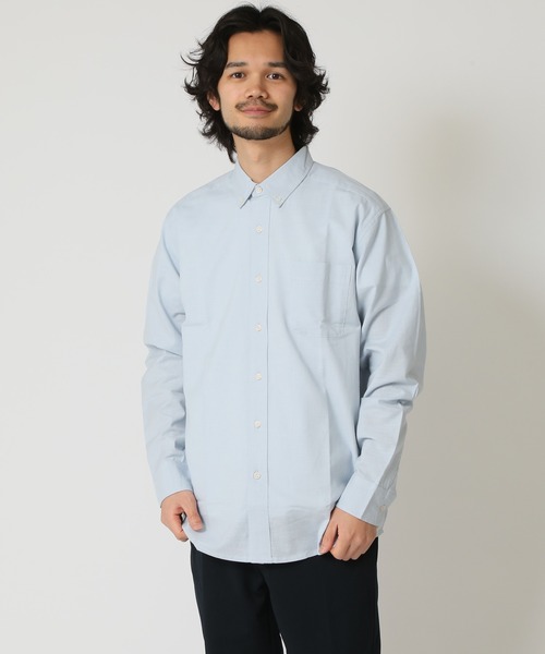 ARCADE（アーケード）の「通気性、吸水性の良い インド綿100％綿スラブシャツ 長袖ボタンダウンシャツ（シャツ/ブラウス・メンズ・オレンジ/ブルー/ネイビー/ベージュ/ホワイト・LL/M/L）」の10枚目の写真