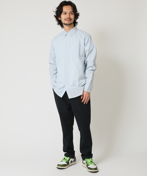 ARCADE（アーケード）の「通気性、吸水性の良い インド綿100％綿スラブシャツ 長袖ボタンダウンシャツ（シャツ/ブラウス・メンズ・オレンジ/ブルー/ネイビー/ベージュ/ホワイト・LL/M/L）」の11枚目の写真