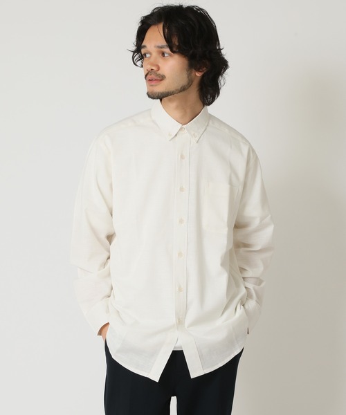 ARCADE（アーケード）の「通気性、吸水性の良い インド綿100％綿スラブシャツ 長袖ボタンダウンシャツ（シャツ/ブラウス・メンズ・オレンジ/ブルー/ネイビー/ベージュ/ホワイト・LL/M/L）」の13枚目の写真