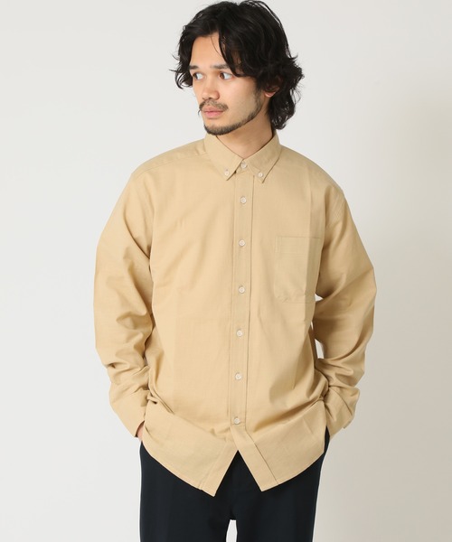 ARCADE（アーケード）の「通気性、吸水性の良い インド綿100％綿スラブシャツ 長袖ボタンダウンシャツ（シャツ/ブラウス・メンズ・オレンジ/ブルー/ネイビー/ベージュ/ホワイト・LL/M/L）」の16枚目の写真