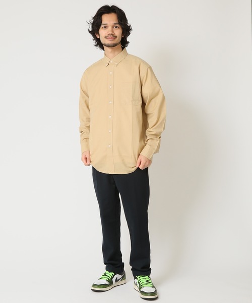 ARCADE（アーケード）の「通気性、吸水性の良い インド綿100％綿スラブシャツ 長袖ボタンダウンシャツ（シャツ/ブラウス・メンズ・オレンジ/ブルー/ネイビー/ベージュ/ホワイト・LL/M/L）」の17枚目の写真