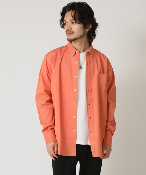 ARCADE（アーケード）の「通気性、吸水性の良い インド綿100％綿スラブシャツ 長袖ボタンダウンシャツ（シャツ/ブラウス・メンズ・オレンジ/ブルー/ネイビー/ベージュ/ホワイト・LL/M/L）」の18枚目の写真