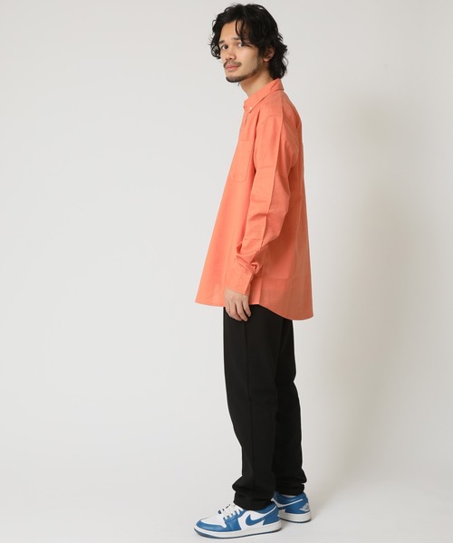 ARCADE（アーケード）の「通気性、吸水性の良い インド綿100％綿スラブシャツ 長袖ボタンダウンシャツ（シャツ/ブラウス・メンズ・オレンジ/ブルー/ネイビー/ベージュ/ホワイト・LL/M/L）」の21枚目の写真