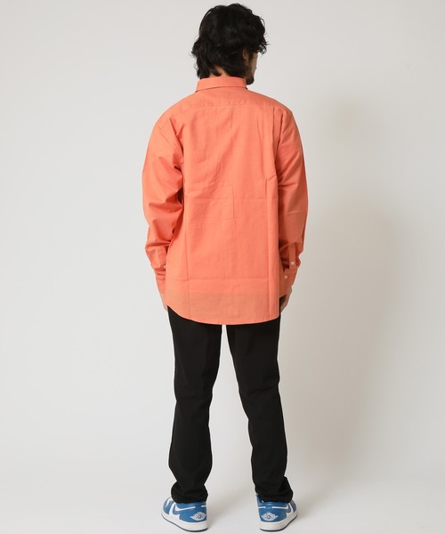 ARCADE（アーケード）の「通気性、吸水性の良い インド綿100％綿スラブシャツ 長袖ボタンダウンシャツ（シャツ/ブラウス・メンズ・オレンジ/ブルー/ネイビー/ベージュ/ホワイト・LL/M/L）」の22枚目の写真