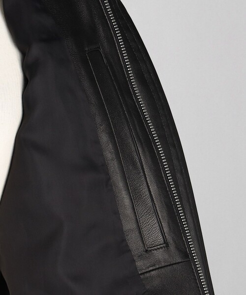 セール】＜LOEFF＞ラムレザー ノーカラー ジャケット（ノー