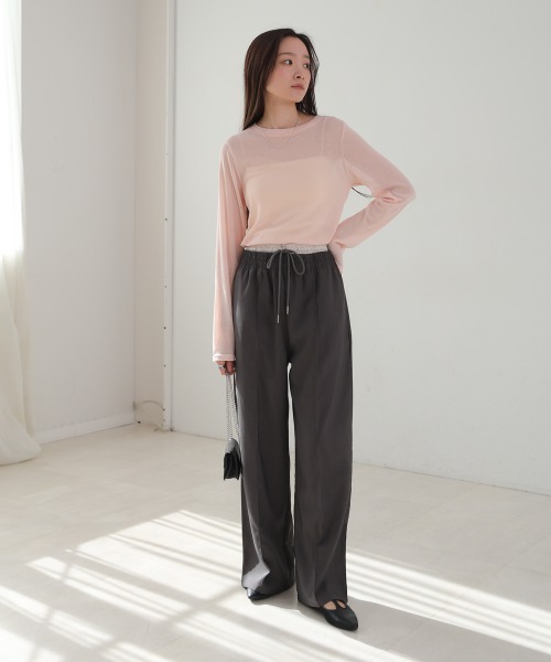 Bab(バブ)の「ベーシックダブルネックカットソー(Tシャツ/カットソー・レディース・ブラック/ピンク/オフホワイト/チャコールグレー・FREE)」の15枚目の写真