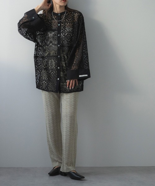 最上もが】パッチワークレースオーバーサイズシャツ（シャツ/ブラウス