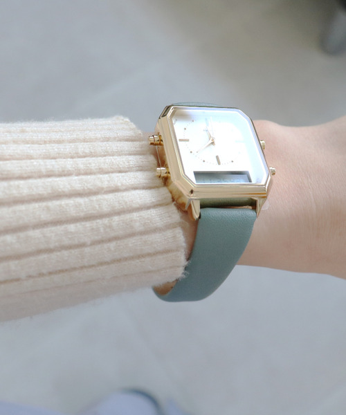 nattito(ナティート)の「〈nattito/ナティート〉Analog Digital Watch/アナログ×デジタル両式 ウォッチ カクデジ(アナログ腕時計・レディース・グレー/ブラック/グリーン/モカ・ONE SIZE)」の7枚目の写真