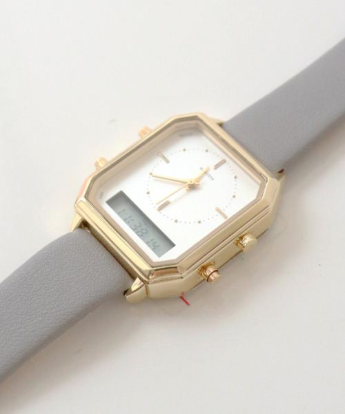 nattito(ナティート)の「〈nattito/ナティート〉Analog Digital Watch/アナログ×デジタル両式 ウォッチ カクデジ(アナログ腕時計・レディース・グレー/ブラック/グリーン/モカ・ONE SIZE)」の17枚目の写真