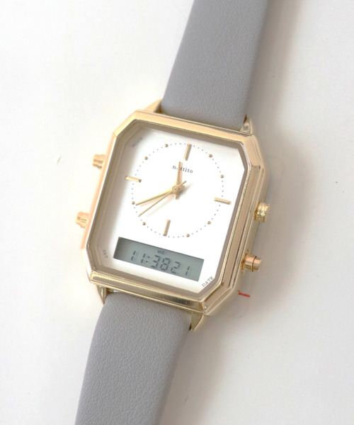 nattito(ナティート)の「〈nattito/ナティート〉Analog Digital Watch/アナログ×デジタル両式 ウォッチ カクデジ(アナログ腕時計・レディース・グレー/ブラック/グリーン/モカ・ONE SIZE)」の16枚目の写真