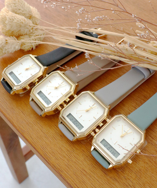 nattito(ナティート)の「〈nattito/ナティート〉Analog Digital Watch/アナログ×デジタル両式 ウォッチ カクデジ(アナログ腕時計・レディース・グレー/ブラック/グリーン/モカ・ONE SIZE)」の8枚目の写真