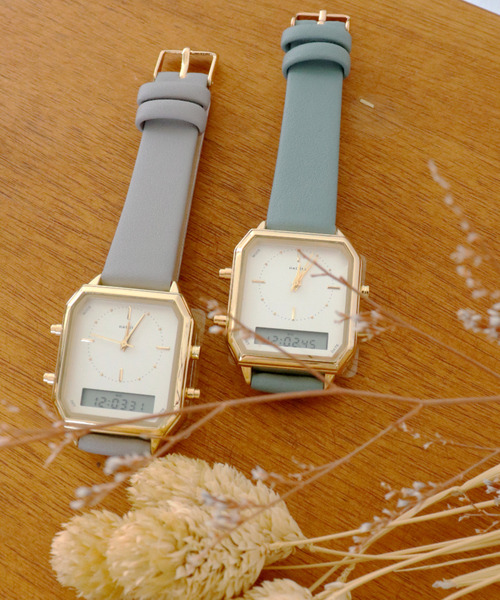nattito(ナティート)の「〈nattito/ナティート〉Analog Digital Watch/アナログ×デジタル両式 ウォッチ カクデジ(アナログ腕時計・レディース・グレー/ブラック/グリーン/モカ・ONE SIZE)」の11枚目の写真