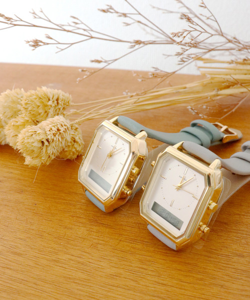nattito(ナティート)の「〈nattito/ナティート〉Analog Digital Watch/アナログ×デジタル両式 ウォッチ カクデジ(アナログ腕時計・レディース・グレー/ブラック/グリーン/モカ・ONE SIZE)」の5枚目の写真