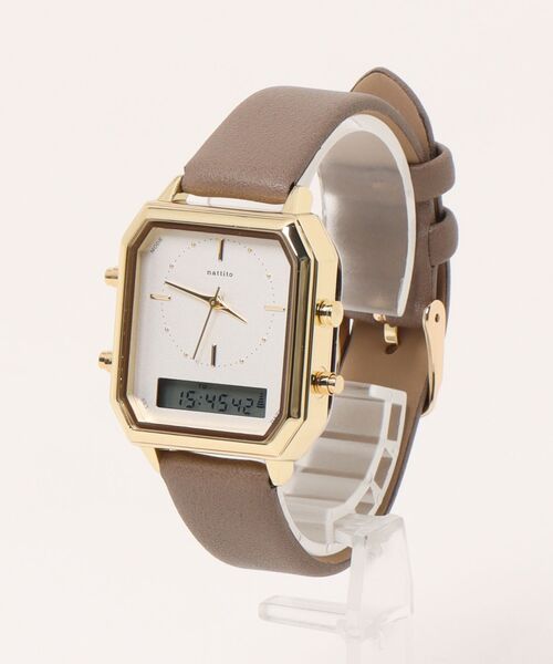 nattito(ナティート)の「〈nattito/ナティート〉Analog Digital Watch/アナログ×デジタル両式 ウォッチ カクデジ(アナログ腕時計・レディース・グレー/ブラック/グリーン/モカ・ONE SIZE)」の19枚目の写真