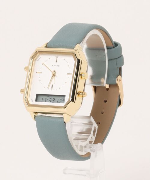 nattito(ナティート)の「〈nattito/ナティート〉Analog Digital Watch/アナログ×デジタル両式 ウォッチ カクデジ(アナログ腕時計・レディース・グレー/ブラック/グリーン/モカ・ONE SIZE)」の6枚目の写真
