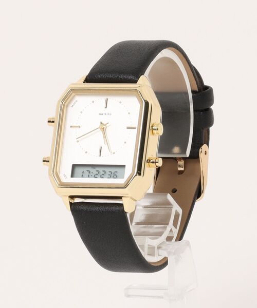 nattito(ナティート)の「〈nattito/ナティート〉Analog Digital Watch/アナログ×デジタル両式 ウォッチ カクデジ(アナログ腕時計・レディース・グレー/ブラック/グリーン/モカ・ONE SIZE)」の13枚目の写真