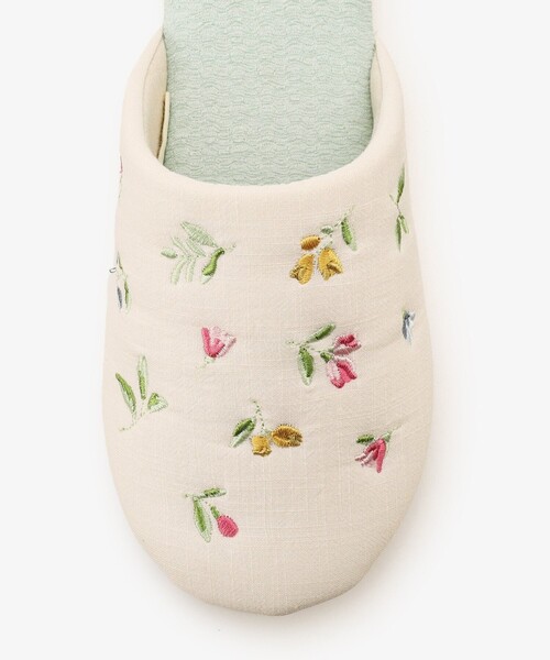 ミニフラワー刺繍ルームシューズ（ルームシューズ/スリッパ