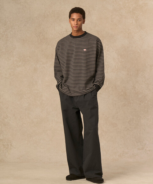 DANTON(ダントン)の「MEN'S MELANGE TWILL 2TUCK WIDE PANTS(その他パンツ・メンズ・チャコール/ブラック・42/38/40/44)」の4枚目の写真