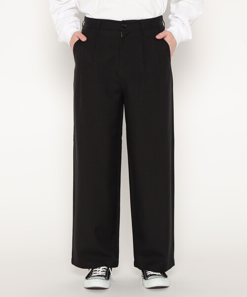 DANTON(ダントン)の「MEN'S MELANGE TWILL 2TUCK WIDE PANTS(その他パンツ・メンズ・チャコール/ブラック・42/38/40/44)」の5枚目の写真