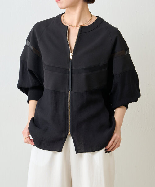 Jena espace merveilleux（ジェナ　エスパスメルヴェイユ）の「ヨウリュウブルゾン（ブルゾン・レディース・ブラック/ベージュ/オフホワイト・FREE）」の21枚目の写真