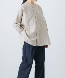 リネンWポケットワイドシャツ