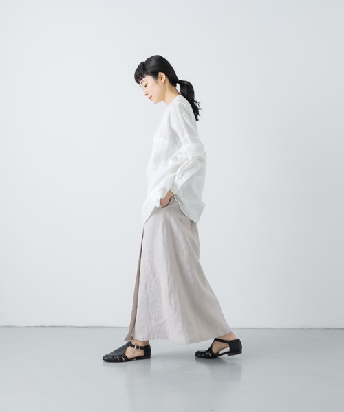 かぐれ（カグレ）の「リネンWポケットワイドシャツ（シャツ