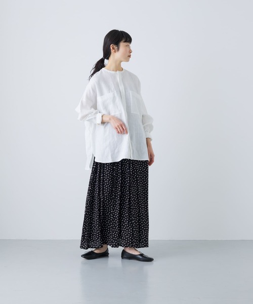 かぐれ（カグレ）の「リネンWポケットワイドシャツ（シャツ/ブラウス・レディース・ピンク/ナチュラル/オフホワイト・FREE）」の15枚目の写真