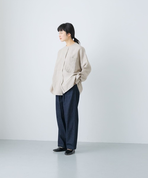 かぐれ（カグレ）の「リネンWポケットワイドシャツ（シャツ