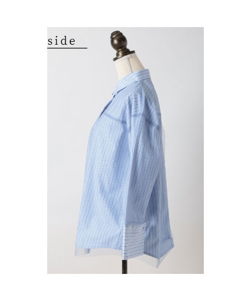 Sawa a la mode（サワアラモード）の「チュールを重ねたオーバーシャツ（シャツ/ブラウス・レディース・オフホワイト/ネイビー・FREE）」の22枚目の写真