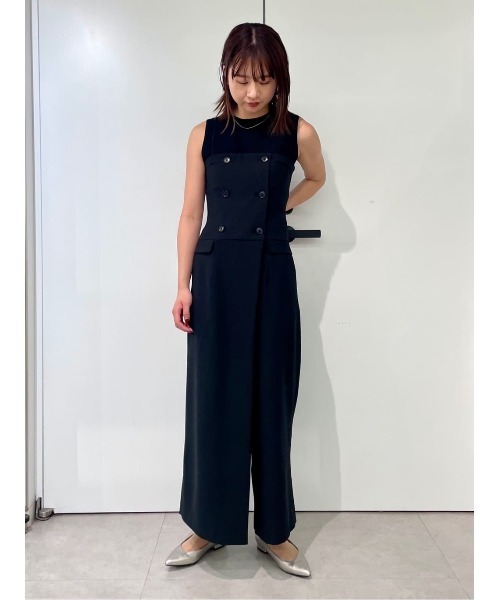 CIS.（シス）の「CIS．リネンルックコンビネゾン ウォッシャブル ストレッチ（ワンピース・レディース・ベージュ系/ブラック系・34(5号)/36(7号)/38(9号)/40(11号)）」の7枚目の写真