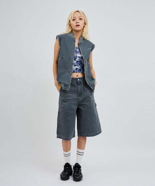 atmos pink（アトモスピンク）の「atmos pink Camouflage Shirring Baretop / アトモス ピンク カモフラージュシャーリング ベアトップ（チューブトップ・レディース・カーキ/ブルー/ブラウン・FREE）」の11枚目の写真