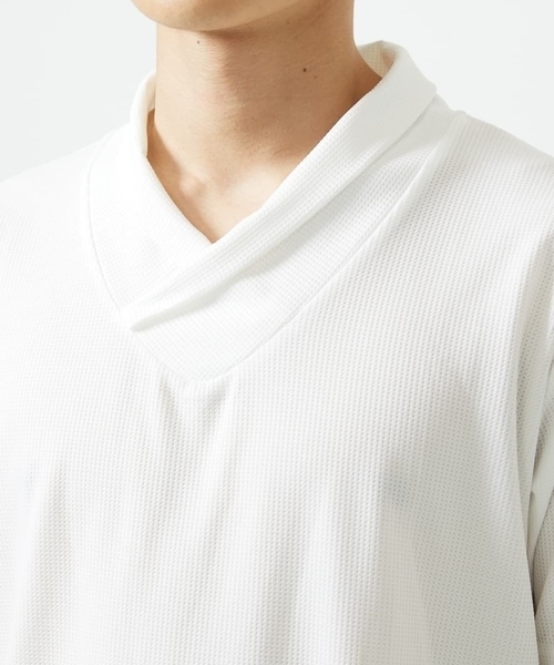 MK MICHEL KLEIN HOMME （エムケーミッシェルクランオム）の「【洗える】ショールカラーTシャツ（Tシャツ/カットソー・メンズ・ホワイト/カーキ・51/48/46）」の15枚目の写真