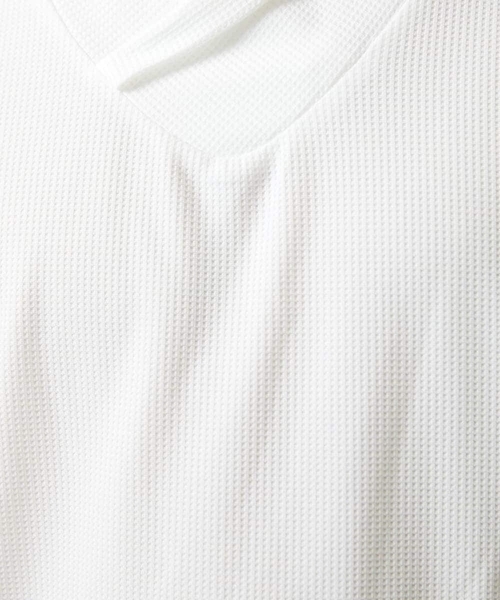 MK MICHEL KLEIN HOMME （エムケーミッシェルクランオム）の「【洗える】ショールカラーTシャツ（Tシャツ/カットソー・メンズ・ホワイト/カーキ・51/48/46）」の18枚目の写真