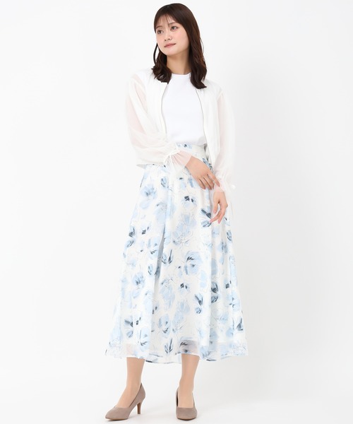 MISCH MASCH(ミッシュマッシュ)の「2025春夏 水彩フラワーラメシフォンスカート(スカート・レディース・ブルー/グレー/イエロー・S/M)」の7枚目の写真