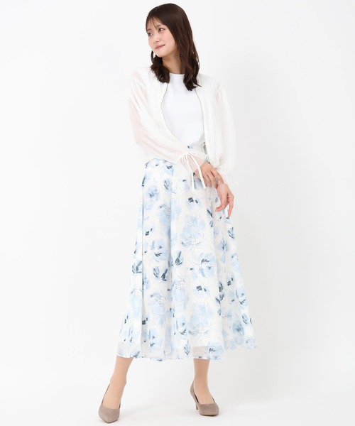 MISCH MASCH(ミッシュマッシュ)の「2025春夏 水彩フラワーラメシフォンスカート(スカート・レディース・ブルー/グレー/イエロー・S/M)」の5枚目の写真