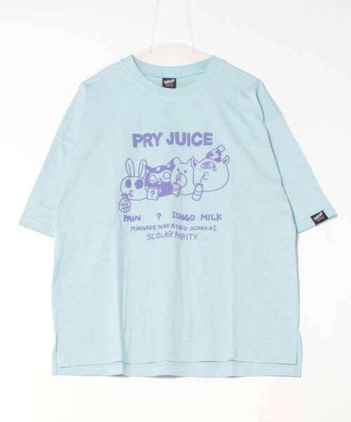 ScoLar Parity（スカラーパリティ）の「351115：JUICE柄発泡プリントTシャツ（Tシャツ/カットソー・メンズ・オフホワイト/チャコールグレー/グリーン/サックスブルー・M）」の4枚目の写真