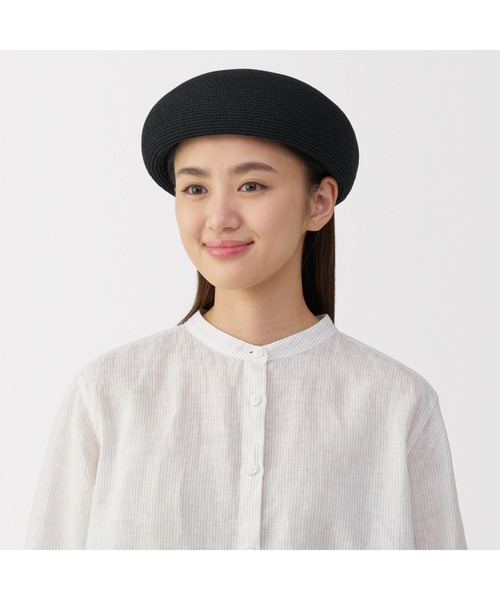 無印良品(ムジルシリョウヒン)の「リネン混 ニット ベレー(ハンチング/ベレー帽・レディース・ブラック/ライトベージュ/グレー系・55-57.5cm)」の18枚目の写真
