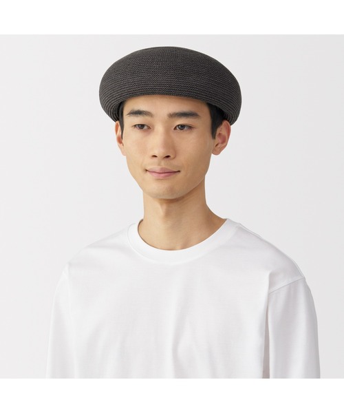 無印良品(ムジルシリョウヒン)の「リネン混 ニット ベレー(ハンチング/ベレー帽・レディース・ブラック/ライトベージュ/グレー系・55-57.5cm)」の11枚目の写真