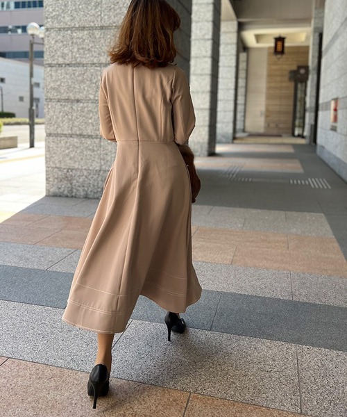 ST.ROONEY(セントルーニー)の「フリルステッチワンピース【低身長・小柄女性向け】(ワンピース・レディース・ブラック/ベージュ/ネイビー・XS)」の5枚目の写真